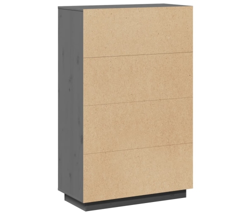 vidaXL augstais skapītis, pelēks, 74x35x117 cm, priedes masīvkoks