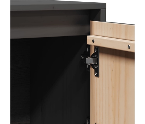 vidaXL augstais skapītis, pelēks, 74x35x117 cm, priedes masīvkoks