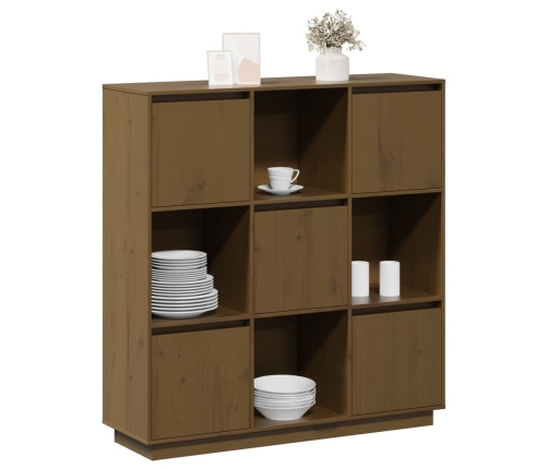 vidaXL augstais skapītis, medus brūns, 110,5x35x117 cm, priedes koks