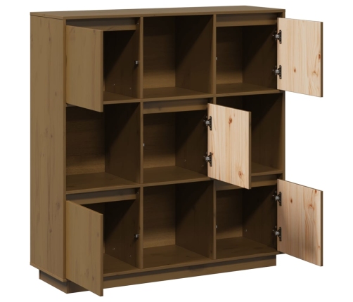 vidaXL augstais skapītis, medus brūns, 110,5x35x117 cm, priedes koks