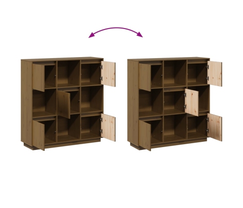 vidaXL augstais skapītis, medus brūns, 110,5x35x117 cm, priedes koks