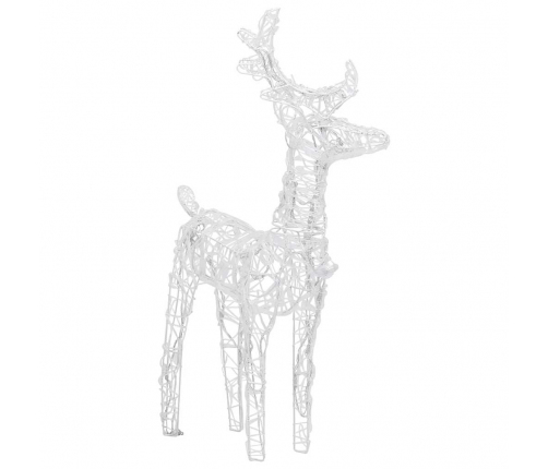 Ziemassvētku Ziemeļbrieži, 2 Gab., 80 Silti Baltas Led, Akrils Vidaxl