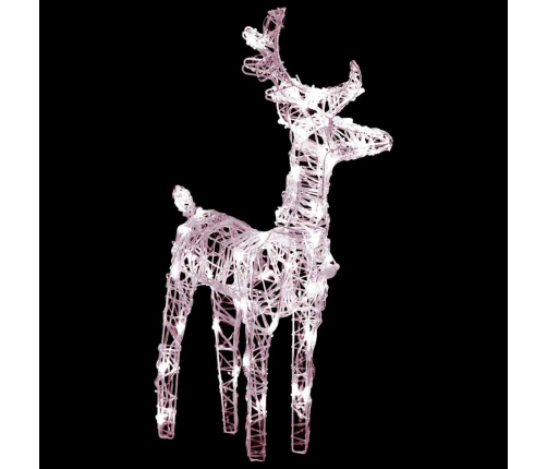 Ziemassvētku Ziemeļbrieži, 2 Gab., 80 Silti Baltas Led, Akrils Vidaxl