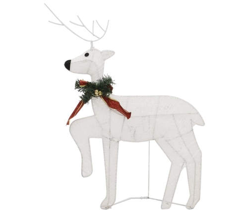 vidaXL Ziemassvētku dekorācija, ziemeļbrieži un kamanas, 60 LED