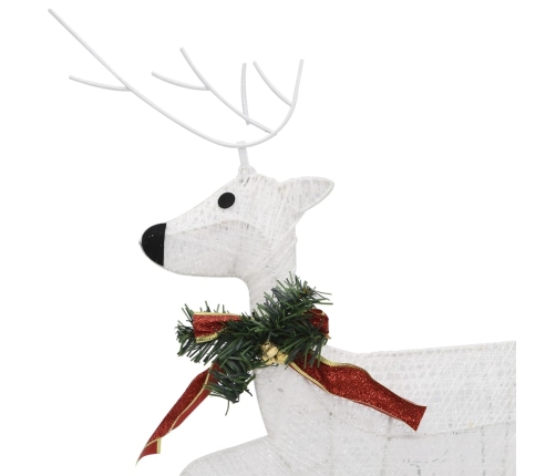 vidaXL Ziemassvētku dekorācija, ziemeļbrieži un kamanas, 60 LED