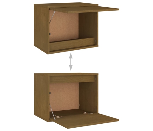 vidaXL naktsskapīši, 4 gab., medus brūni, priedes masīvkoks