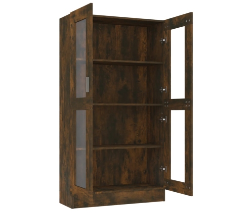 vidaXL vitrīnas skapis, tumša ozola krāsa, 82,5x30,5x150 cm, koks