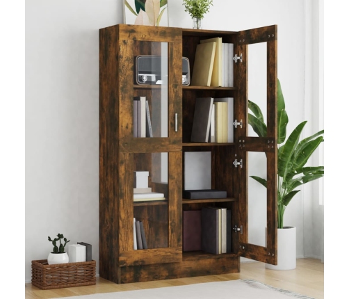 vidaXL vitrīnas skapis, tumša ozola krāsa, 82,5x30,5x150 cm, koks