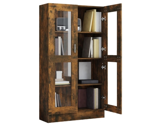 vidaXL vitrīnas skapis, tumša ozola krāsa, 82,5x30,5x150 cm, koks