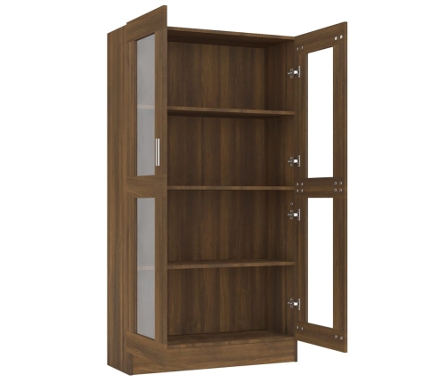 vidaXL vitrīnas skapis, brūna ozola, 82,5x30,5x150cm inženierijas koks