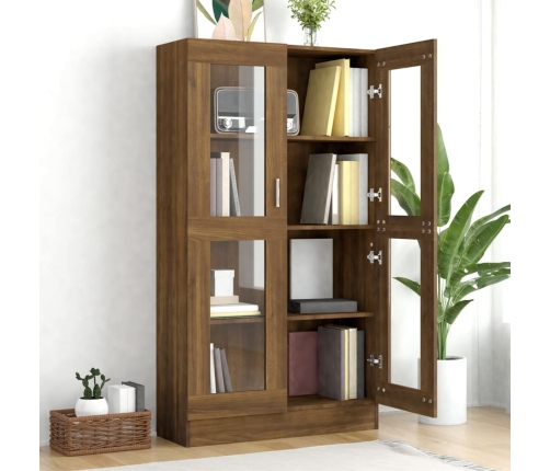 vidaXL vitrīnas skapis, brūna ozola, 82,5x30,5x150cm inženierijas koks