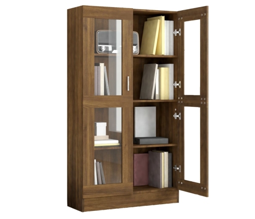 vidaXL vitrīnas skapis, brūna ozola, 82,5x30,5x150cm inženierijas koks