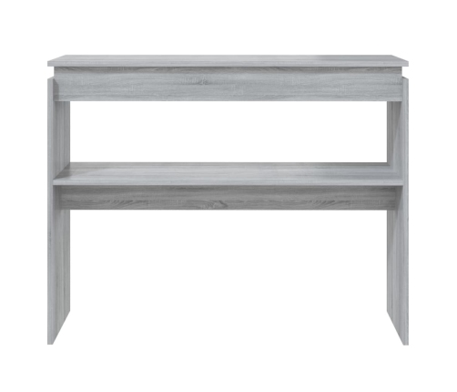 vidaXL konsoles galds, pelēka ozolkoka, 102x30x80cm, inženierijas koks