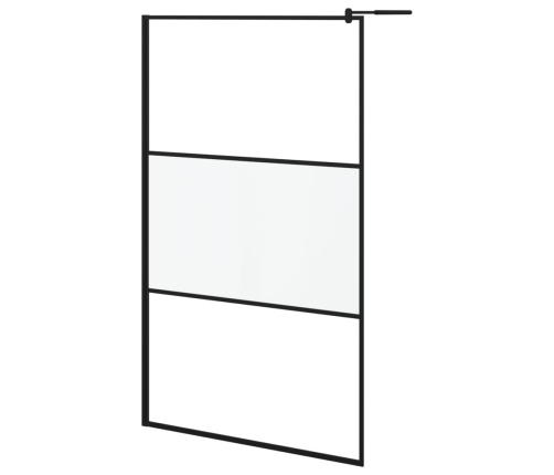 vidaXL dušas siena, 115x195 cm, daļēji matēts ESG stikls, melna