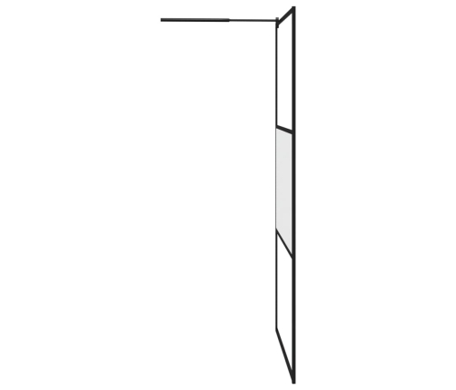 vidaXL dušas siena, 115x195 cm, daļēji matēts ESG stikls, melna