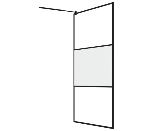 vidaXL dušas siena, 115x195 cm, daļēji matēts ESG stikls, melna