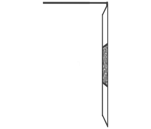 vidaXL dušas siena, 100x195 cm, ESG stikls, akmeņu dizains, melna