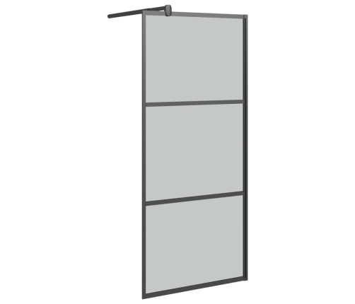 vidaXL dušas siena, 80x195 cm, tumšs ESG stikls, melna