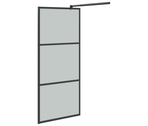 vidaXL dušas siena, 80x195 cm, tumšs ESG stikls, melna