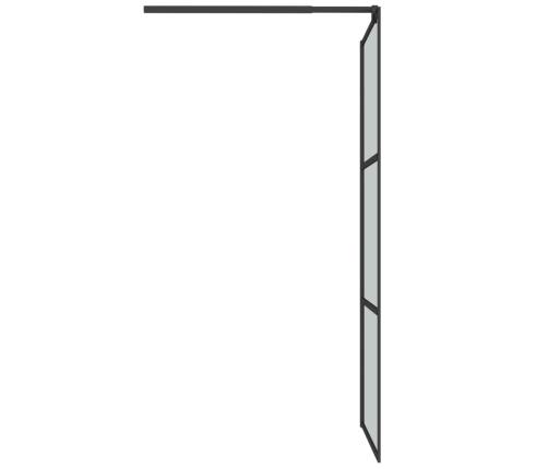 vidaXL dušas siena, 80x195 cm, tumšs ESG stikls, melna