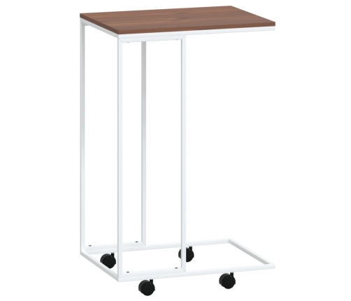 vidaXL galdiņš ar riteņiem, balts, 40x30x63,5 cm, inženierijas koks