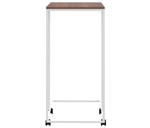 vidaXL galdiņš ar riteņiem, balts, 40x30x63,5 cm, inženierijas koks