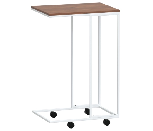 vidaXL galdiņš ar riteņiem, balts, 40x30x63,5 cm, inženierijas koks