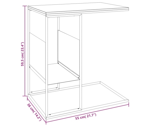 vidaXL galdiņš, melns, 55x36x59,5 cm, inženierijas koks