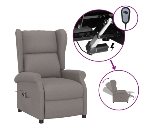 vidaXL elektrisks atpūtas krēsls, atgāžams, pelēkbrūns, audums