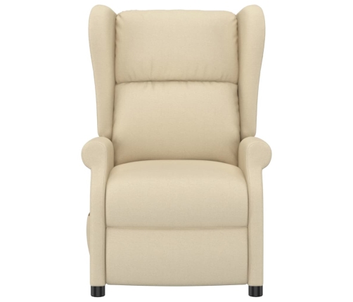 vidaXL elektrisks atpūtas krēsls, atgāžams, krēmkrāsas audums
