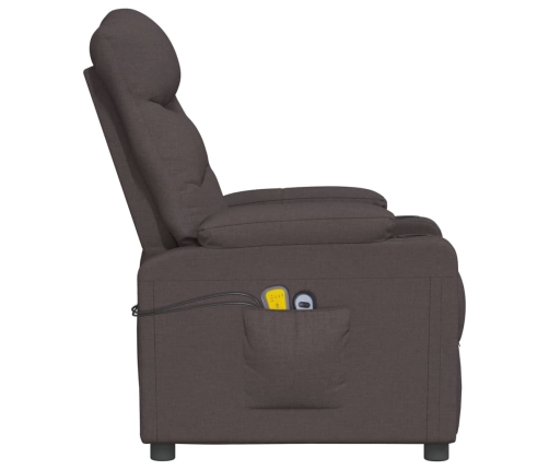 vidaXL elektrisks masāžas krēsls, tumši brūns audums