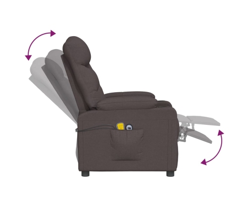 vidaXL elektrisks masāžas krēsls, tumši brūns audums