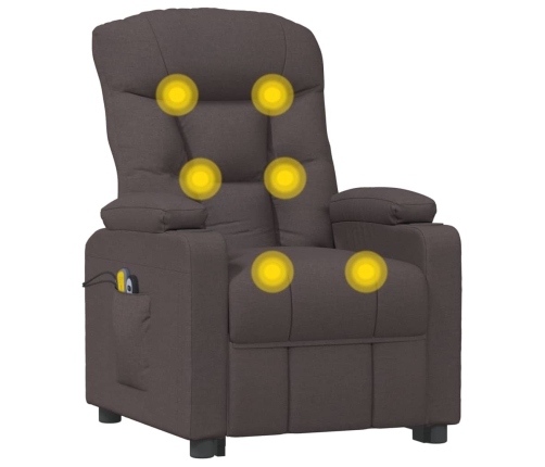 vidaXL elektrisks masāžas krēsls, tumši brūns audums