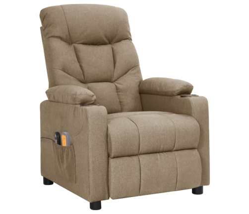 vidaXL elektrisks masāžas krēsls, pelēkbrūns audums