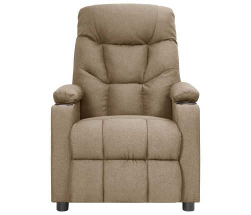 vidaXL elektrisks masāžas krēsls, pelēkbrūns audums