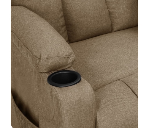 vidaXL elektrisks masāžas krēsls, pelēkbrūns audums