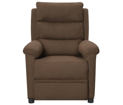 vidaXL elektrisks masāžas krēsls, brūns audums