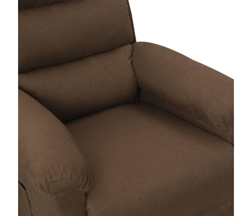 vidaXL elektrisks masāžas krēsls, brūns audums