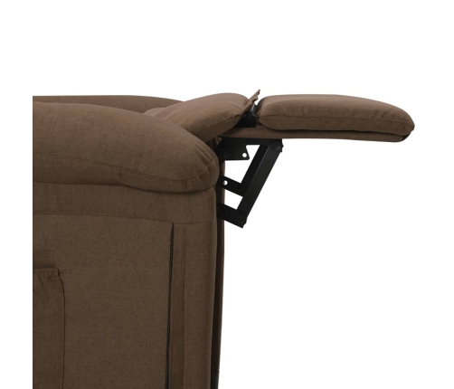 vidaXL elektrisks masāžas krēsls, brūns audums