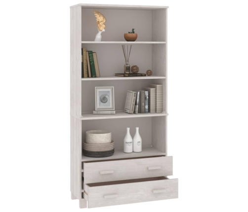 vidaXL augstais skapis HAMAR, balts, priedes masīvkoks