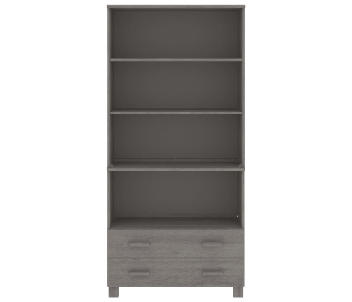 vidaXL augstais skapis HAMAR, gaiši pelēks, priedes masīvkoks