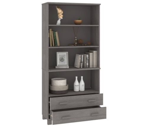 vidaXL augstais skapis HAMAR, gaiši pelēks, priedes masīvkoks