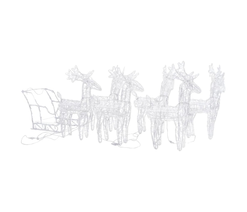 vidaXL Ziemassvētku dekorācija, ziemeļbrieži un kamanas, 320 LED