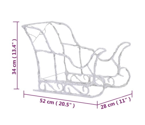 vidaXL Ziemassvētku dekorācija, ziemeļbrieži un kamanas, 320 LED