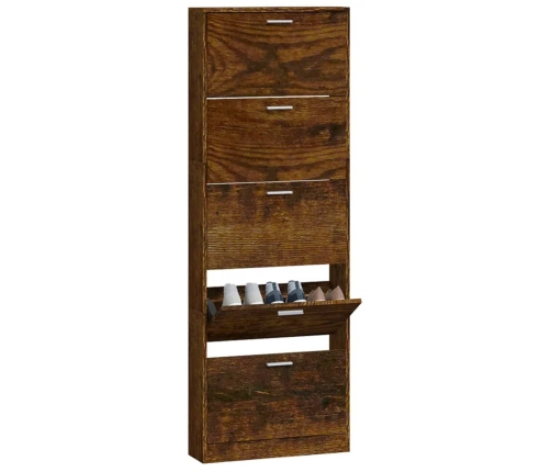 vidaXL apavu plaukts, ozolkoka krāsa, 59x17x169 cm, inženierijas koks