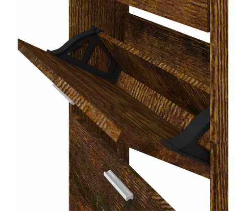 vidaXL apavu plaukts, ozolkoka krāsa, 59x17x169 cm, inženierijas koks