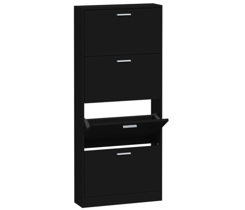 vidaXL apavu plaukts, melns, 59x17x150 cm, inženierijas koks