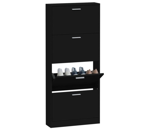 vidaXL apavu plaukts, melns, 59x17x150 cm, inženierijas koks