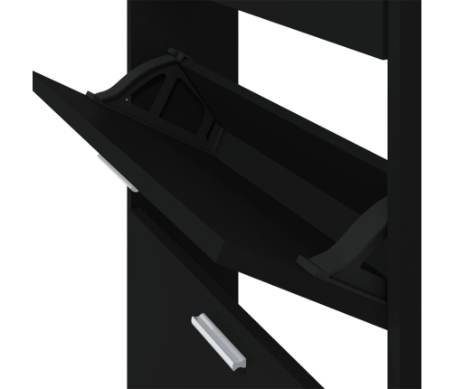 vidaXL apavu plaukts, melns, 59x17x150 cm, inženierijas koks