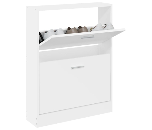 vidaXL apavu skapītis, balts, 59x17x81 cm, inženierijas koks